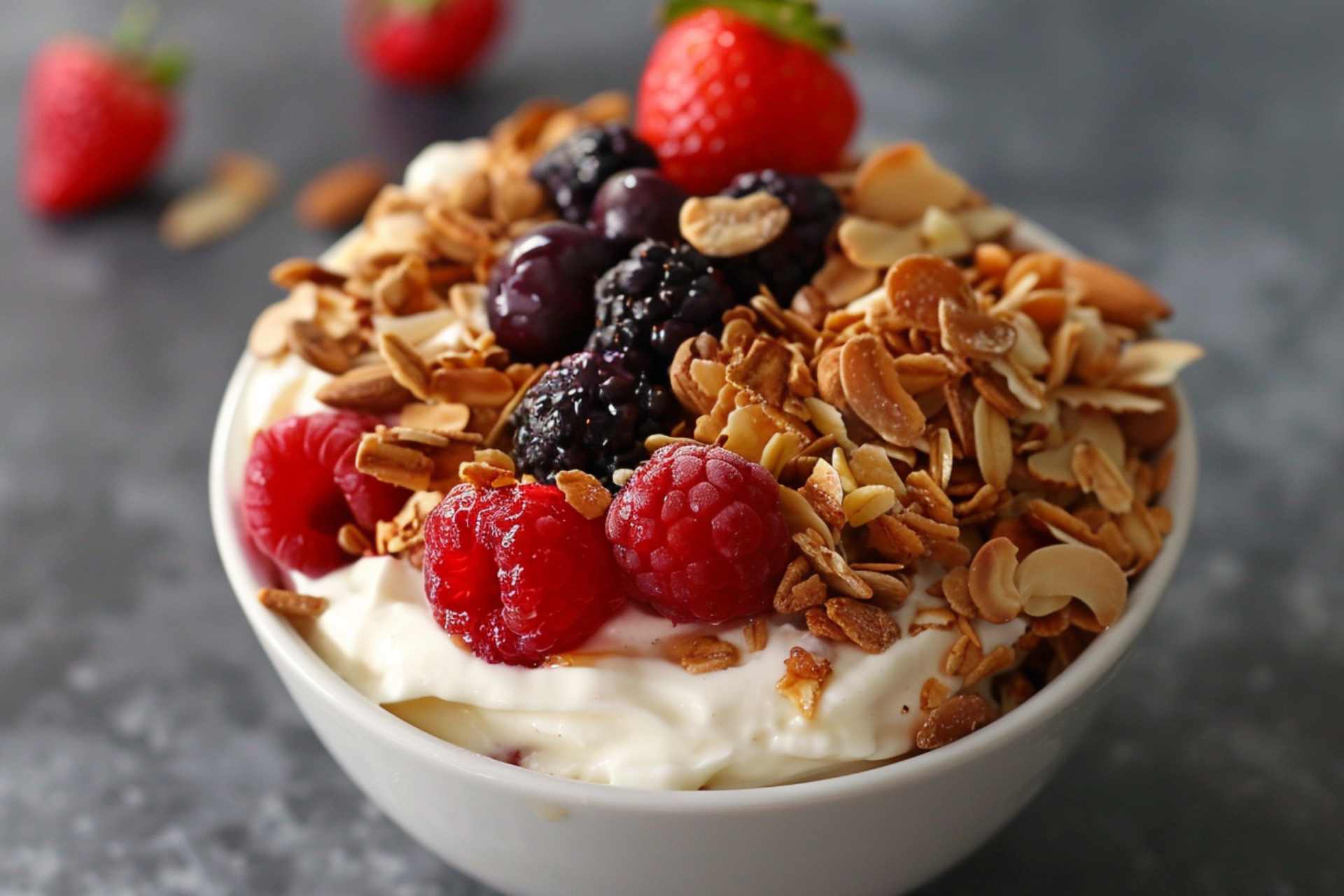Greek Yogurt Parfait with Berries and Almonds